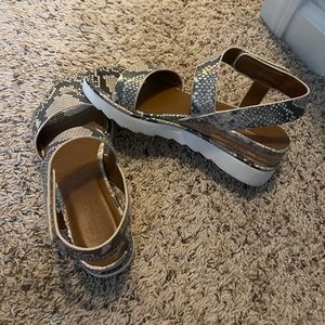 Franco Sarto snake skin wedge sandal